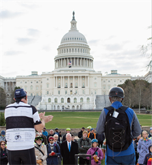 Kicking off the annual Congressional Bike Caucus ride